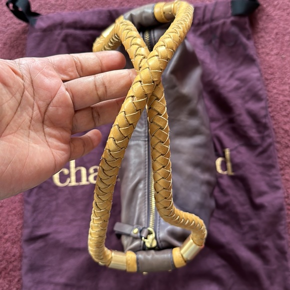 Charles David Purple Distressed Leather Handbag - Picture 4 of 14